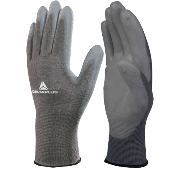 MD_73627 Guanti di precisione VE702PG - poliestere - palmo in poliuretano - taglia 10 - grigio - Deltaplus - immagine 1
