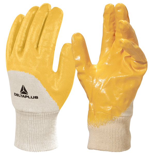 MD_73639 Guanti da lavoro pesante NI015 - nitrile leggero - taglia 10 - giallo - Deltaplus - immagine 1