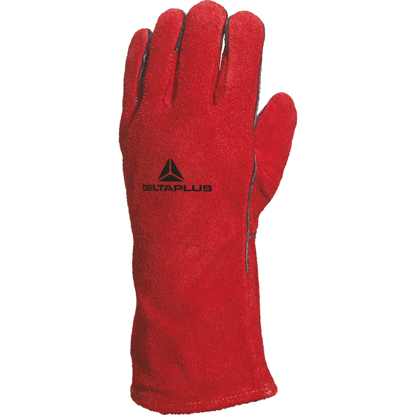 MD_73644 Guanti per saldatori CA515R - pelle crosta di bovino - taglia 10 - rosso - Deltaplus - immagine 1