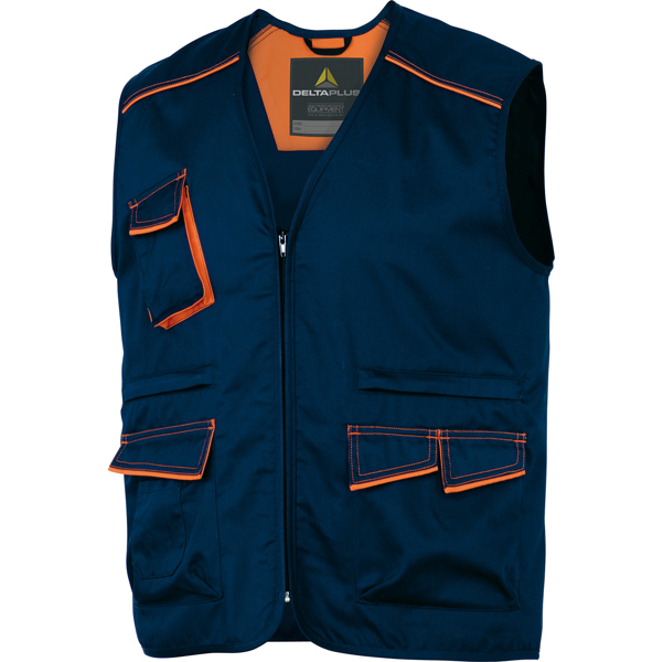 MD_73717 Gilet da lavoro Panostyle M6GIL - sargia/poliestere/cotone - taglia L - blu/arancio - Deltaplus - immagine 1