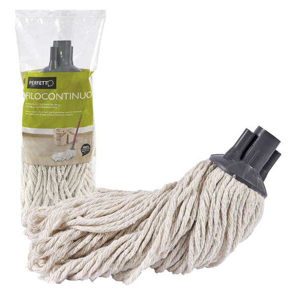 MD_74091 Mop Filocontinuo - cotone - 200 gr - bianco - Perfetto - immagine 1