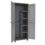 Armadio JWood 368 - 2 ante - 68 x 37,5 x 170 cm- PPL - effetto legno - grigio tortora - Terry