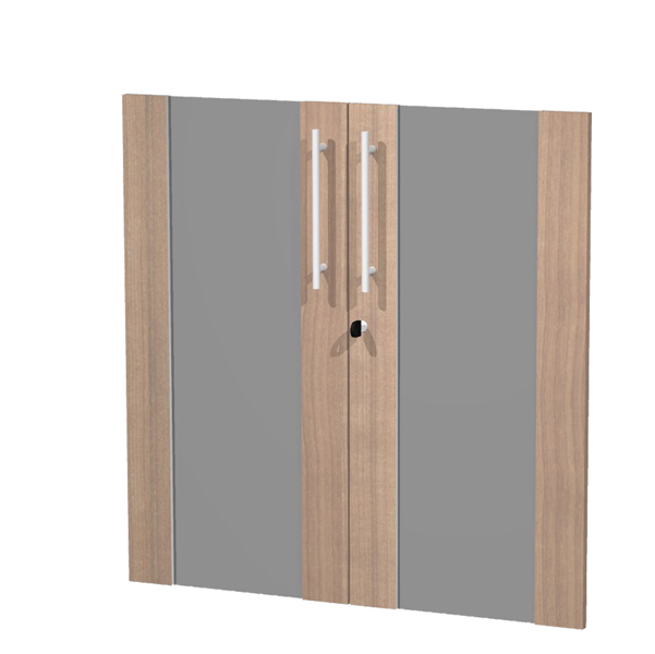 MD_74324 Coppia ante Prestige - per mobile basso - 80 x 77 cm - spessore 18 mm - vetro/melaminico - ciliegio arabis - immagine 1