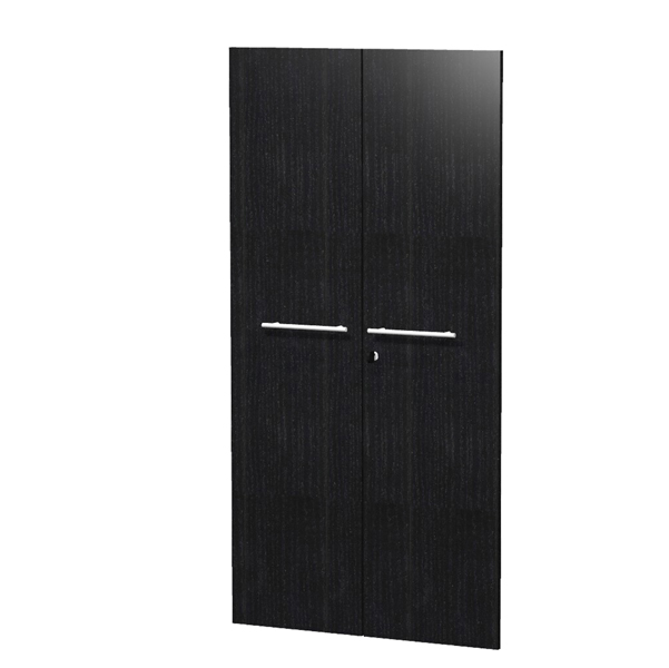 MD_74327 Coppia ante Prestige - per mobile medio/alto - con serratura - 80 x 153,8cm - spessore 18 mm - melaminico - nero venato - immagine 1