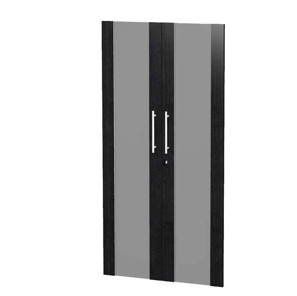MD_74329 Coppia ante Prestige - per mobile medio/alto - 80 x 153,8 cm - spessore 18 mm - vetro/melaminico - nero venato - immagine 1
