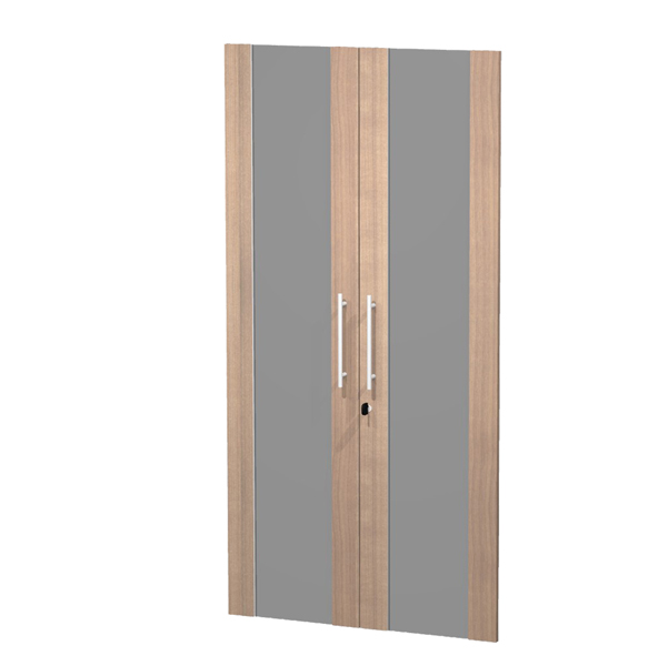 MD_74330 Coppia ante Prestige - per mobile medio/alto - 80 x 153,8 cm - spessore 18 mm - vetro/melaminico - ciliegio arabis - immagine 1