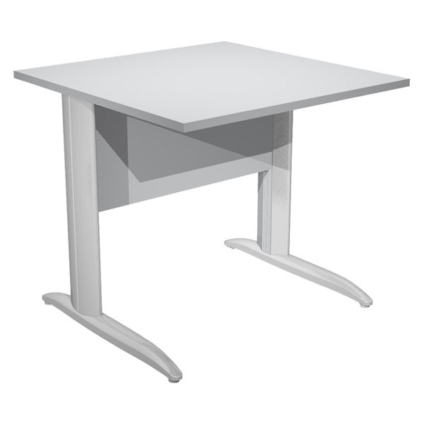 MD_74364 Scrivania lineare Easy - 80 x 80 x 72 cm - Grigio/grigio cromato - immagine 1
