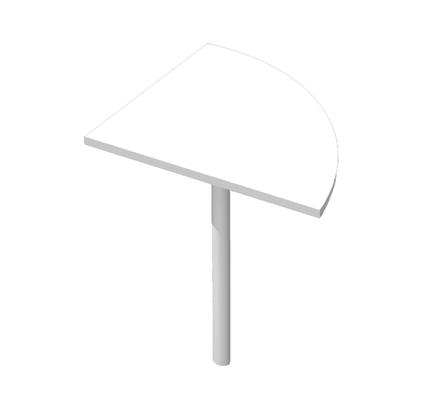MD_74365 Raccordo angolare 90° per scrivanie Easy - 80 x 80 cm - bianco/grigio cromato - immagine 1