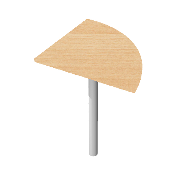 MD_74367 Raccordo angolare 90° per scrivanie Easy - 80 x 80 cm - faggio/grigio cromato - immagine 1