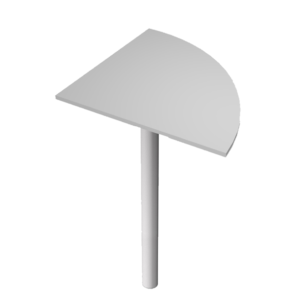 MD_74369 Raccordo angolare 90° per scrivanie Easy - 80 x 80 cm - grigio/grigio cromato - immagine 1