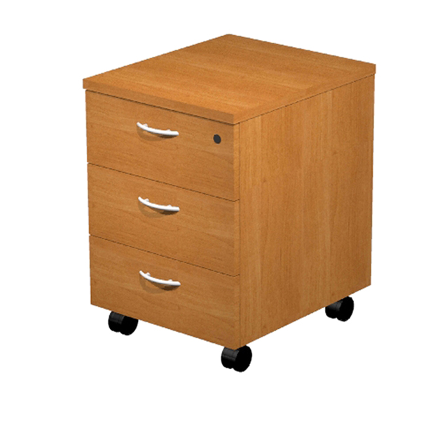 MD_74371 Cassettiera Easy - 3 cassetti - con ruote - 41,8 x 52 x 59,5 cm - noce chiaro - immagine 1