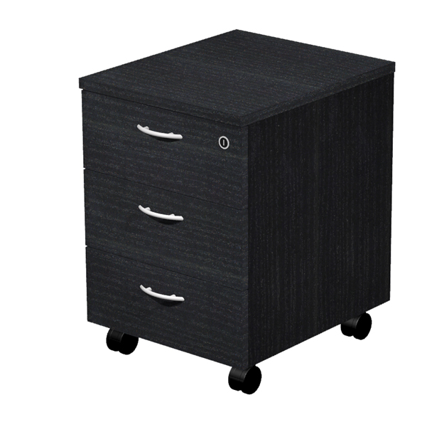 MD_74373 Cassettiera Easy - 3 cassetti - con ruote - 41,8 x 52 x 59,5 cm - nero venato - immagine 1