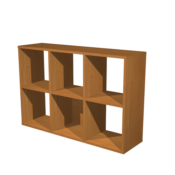 MD_74426 Libreria casellario Rainbow - 6 caselle - 104,1 x 29,2 x 69,8 cm - noce chiaro - immagine 1