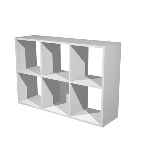 MD_74427 Libreria casellario Rainbow - 6 caselle - 104,1 x 29,2 x 69,8 cm - grigio alluminio - immagine 1