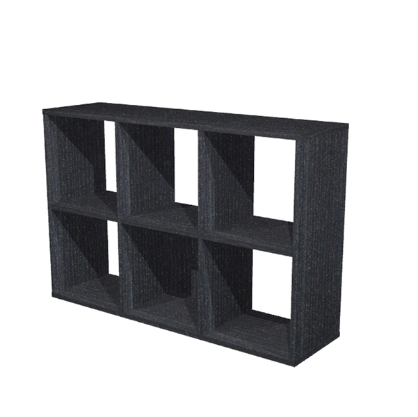 MD_74428 Libreria casellario Rainbow - 6 caselle - 104,1 x 29,2 x 69,8 cm - nero venato - immagine 1