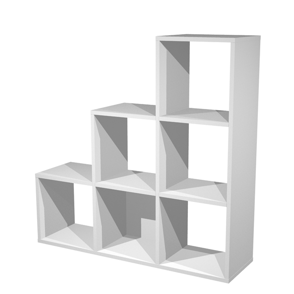 MD_74431 Libreria casellario Rainbow - 6 caselle a scalare - 104,1x29,2x103,9 cm - grigio alluminio - immagine 1