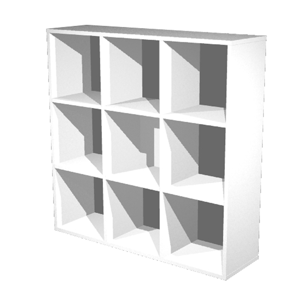 MD_74433 Libreria casellario Rainbow - 9 caselle - 104,1x29,2x103,9 cm - bianco - immagine 1