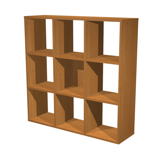MD_74434 Libreria casellario Rainbow - 9 caselle - 104,1x29,2x103,9 cm - noce chiaro - immagine 1