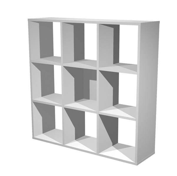 MD_74435 Libreria casellario Rainbow - 9 caselle - 104,1x29,2x103,9 cm - grigio alluminio - immagine 1