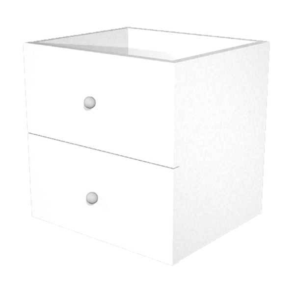 MD_74437 Cassettiera per casellario Rainbow - 2 cassetti - 32,5x28,8x32,5 cm - bianco - immagine 1
