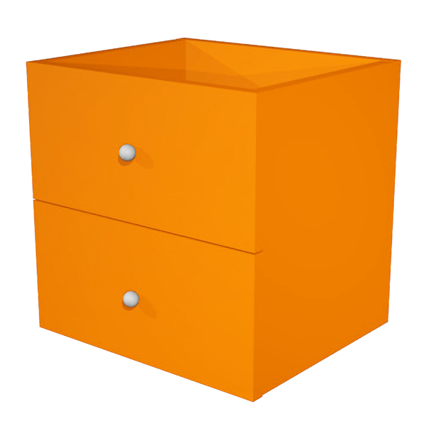 MD_74441 Cassettiera per casellario Rainbow - 2 cassetti - 32,5x28,8x32,5 cm - arancione - immagine 1