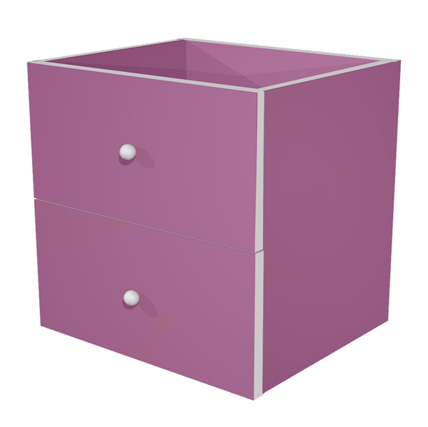 MD_74443 Cassettiera per casellario Rainbow - 2 cassetti - 32,5x28,8x32,5 cm - viola - immagine 1