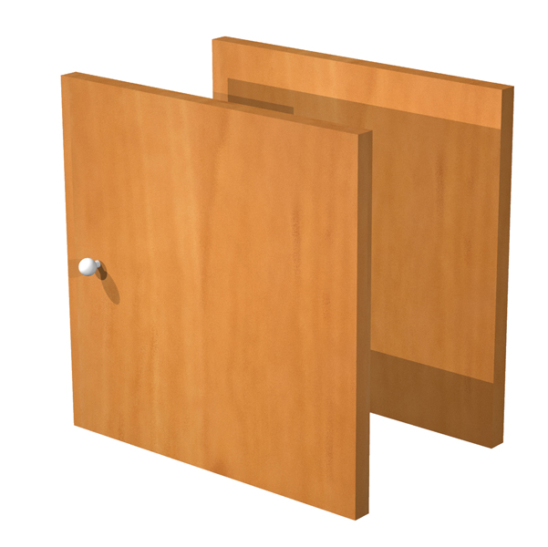 MD_74446 Coppia ante Rainbow - 32,2x32,1 cm - per libreria - noce chiaro - immagine 1