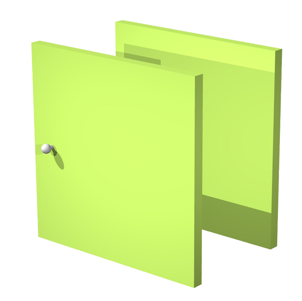 MD_74448 Coppia ante Rainbow - 32,2x32,1 cm - per libreria - verde neon - immagine 1