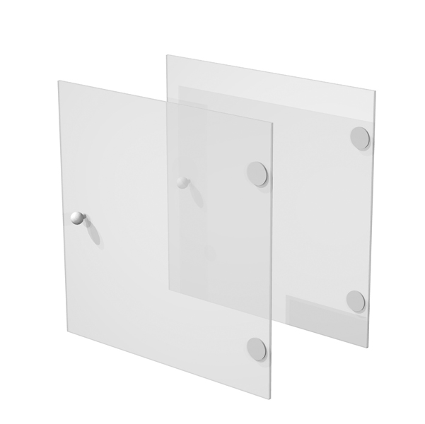 MD_74453 Coppia ante Rainbow - 32,2x32,1 cm - per libreria - in vetro satinato - immagine 1