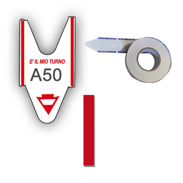 MD_74644 Rotolo da 2000 ticket per elimina code - rosso - Printex - conf. 5 rotoli - immagine 1
