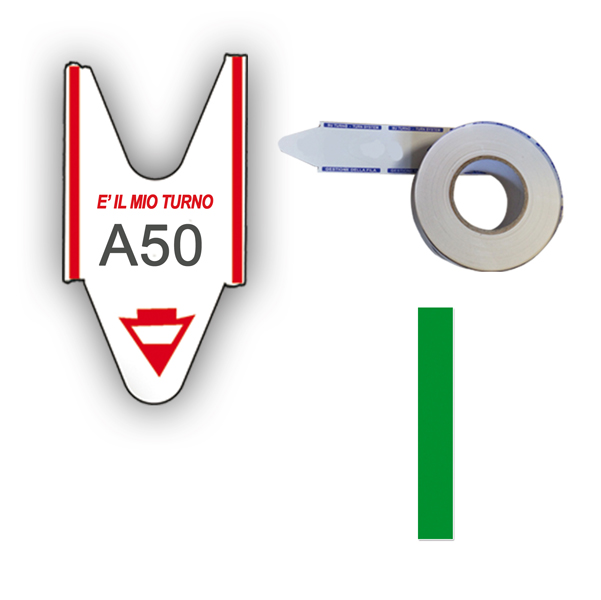 MD_74645 Rotolo da 2000 ticket per elimina code - verde - Printex - conf. 5 rotoli - immagine 1