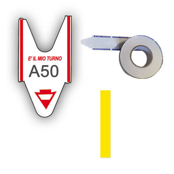 MD_74646 Rotolo da 2000 ticket per elimina code - giallo - Printex - conf. 5 rotoli - immagine 1