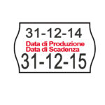 Rotolo da 1000 etichette a onda per Printex Smart 16/2616 - DATA PRODUZIONE / DATA SCADENZA - 26x16 mm - adesivo permanente - bianco - Printex - pack 10 rotoli