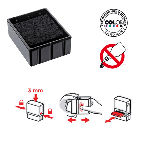 MD_75529 Tampone di ricambio E/Q12 - nero - Colop - immagine 1