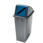 Contenitore Office 60 Lt - con feritoia per carta - 33x46x79 cm - grigio/blu - Medial