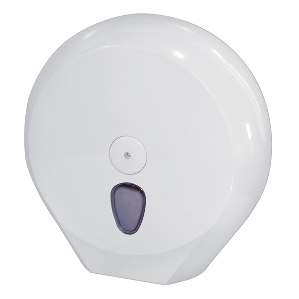 MD_76525 Dispenser carta igienica Plus rotolo Mini Jumbo - 27,3 x 12,8 x 27 cm - rotolo diametro 23 cm - bianco - Mar Plast - immagine 1