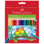 Matite colorate Eco - triangolari - diametro mina 3 mm - con temperino - colori assortiti - Faber-Castell - astuccio 24 pezzi