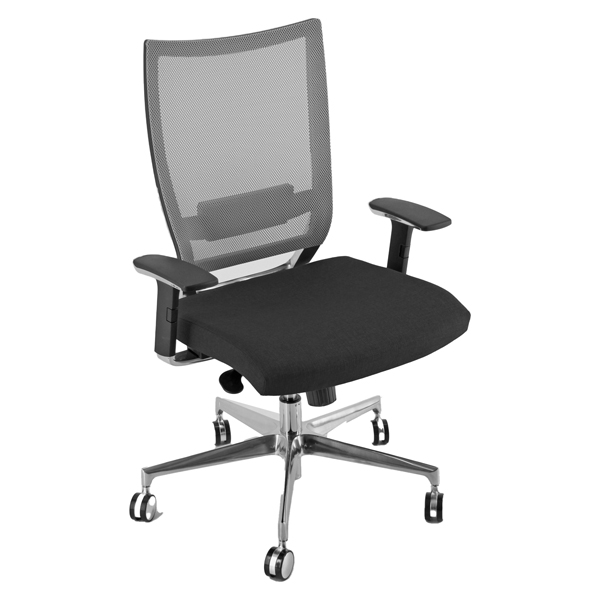 MD_76653 Poltrona semidirezionale COTXL - con braccioli regolabili - nero/grigio - Unisit - immagine 1