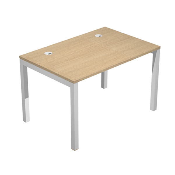 MD_76666 Scrivania singola Agorà - 120 x 80 x 74,6 cm - Rovere/grigio alluminio - immagine 1