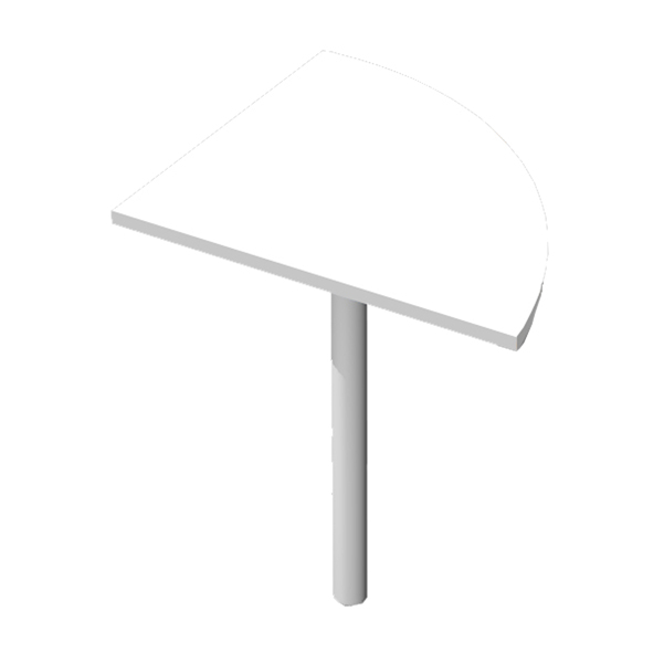 MD_76720 Angolare Agorà Basic - 90 gradi - 80 x 80 cm - gamba di supporto in metallo - bianco - immagine 1