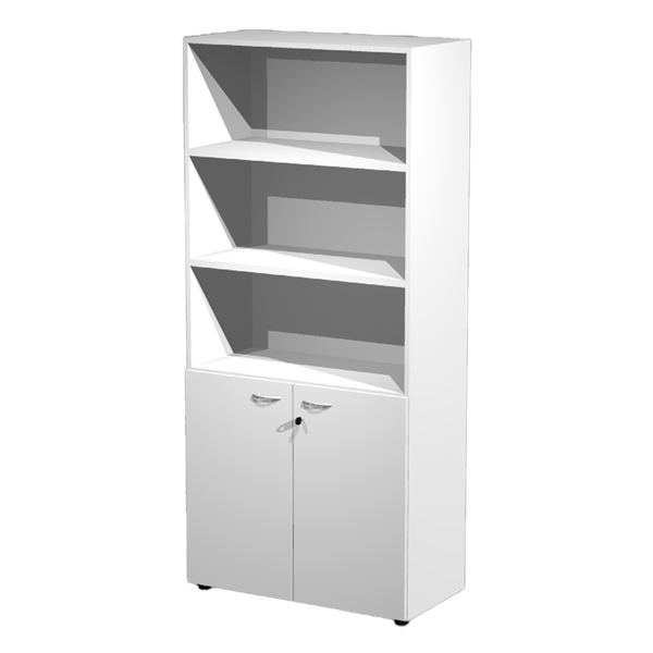 MD_76821 Armadio modulare - a 2 ante basse - 90 x 45,8 x 200 cm - bianco - immagine 1