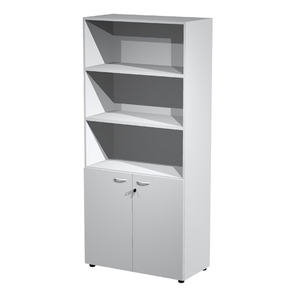 MD_76823 Armadio modulare - a 2 ante basse - 90 x 45,8 x 200 cm - grigio - immagine 1