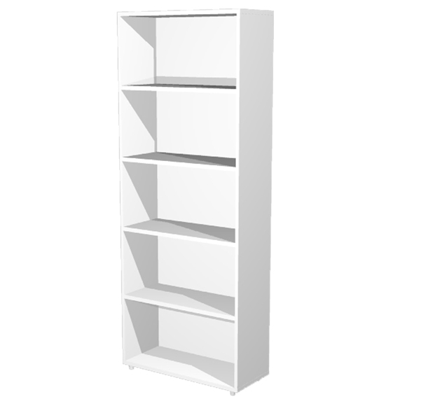 MD_76842 Libreria modulare alta - a giorno - 76 x 32 x 196 cm - bianco - immagine 1