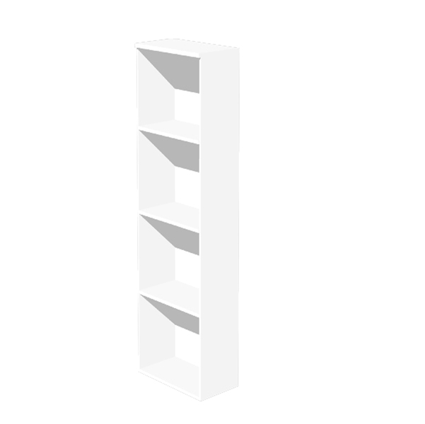MD_76845 Libreria modulare alta - a giorno - 40 x 32 x 196 cm - bianco - immagine 1