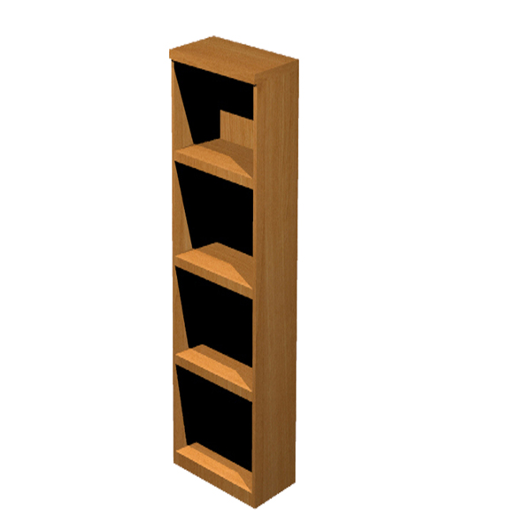 MD_76846 Libreria modulare alta - a giorno - 40 x 32 x 196 cm - noce chiaro - immagine 1