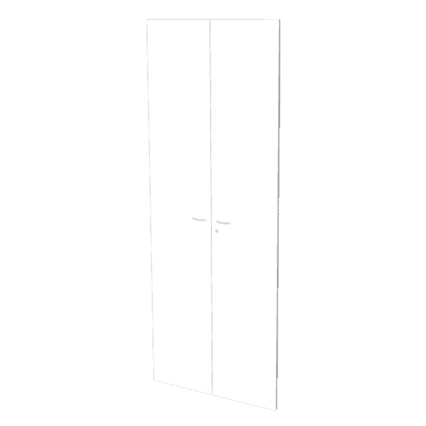 MD_76851 Coppia ante per libreria modulare - alta - 76 cm - melaminico - con serratura - bianco - immagine 1
