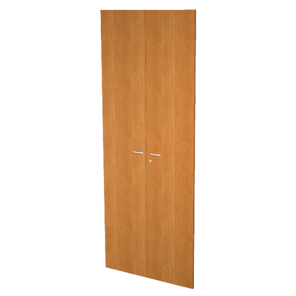 MD_76852 Coppia ante per libreria modulare - alta - 76 cm - melaminico - con serratura - noce chiaro - immagine 1