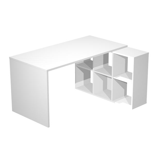 MD_76857 Postazione Home-Office - 6 caselle - 140 x 104 x 72,4 cm - bianco - immagine 1