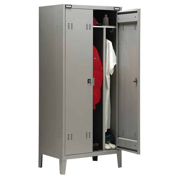 MD_77049 Armadio metallo - spogliatoio - 2 posti - con divisorio - 80x47x180 cm - grigio - Tecnical 2 - immagine 1