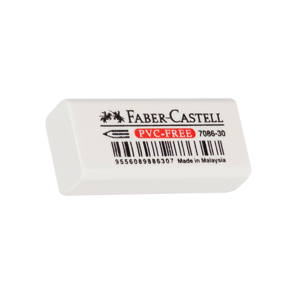 MD_77086 Gomma mini in vinile - bianca - per matita - Faber-Castell - immagine 1